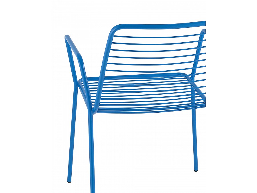 Стул с подлокотниками Дели металл голубой