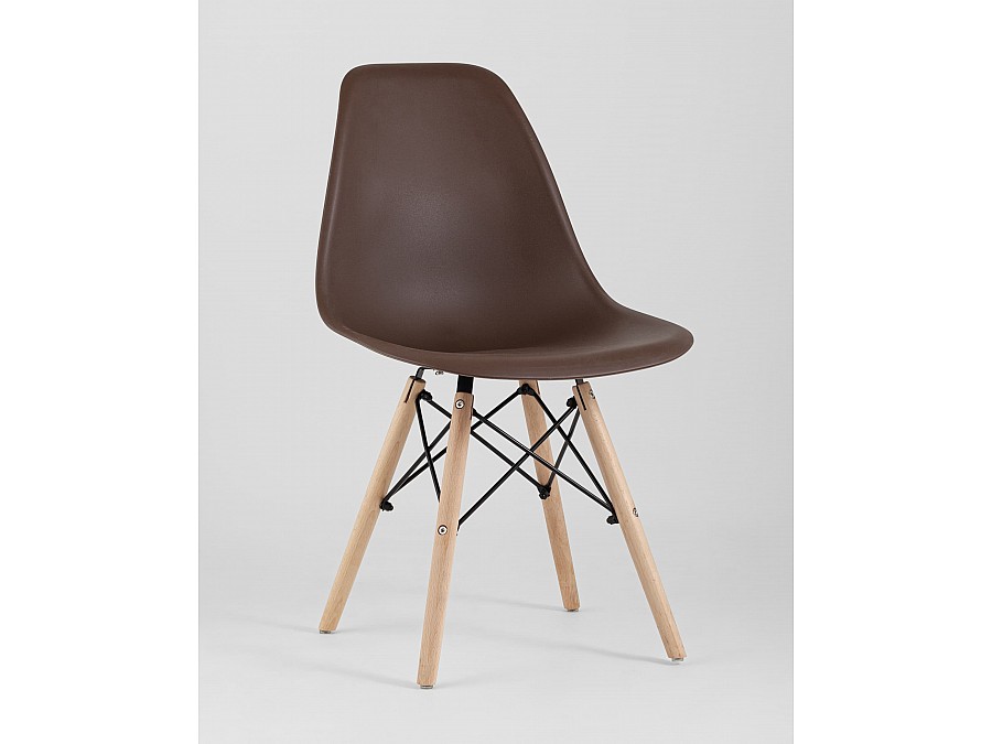Стул Eames Style DSW коричневый (разборный каркас)