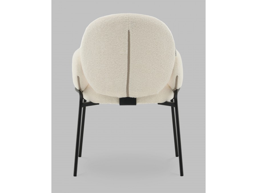 Стул с подлокотниками Моллек букле молочный