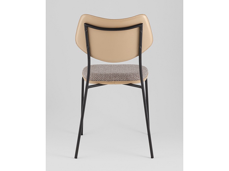Стул обеденный Casey серо-коричневый с бежевой экокожей