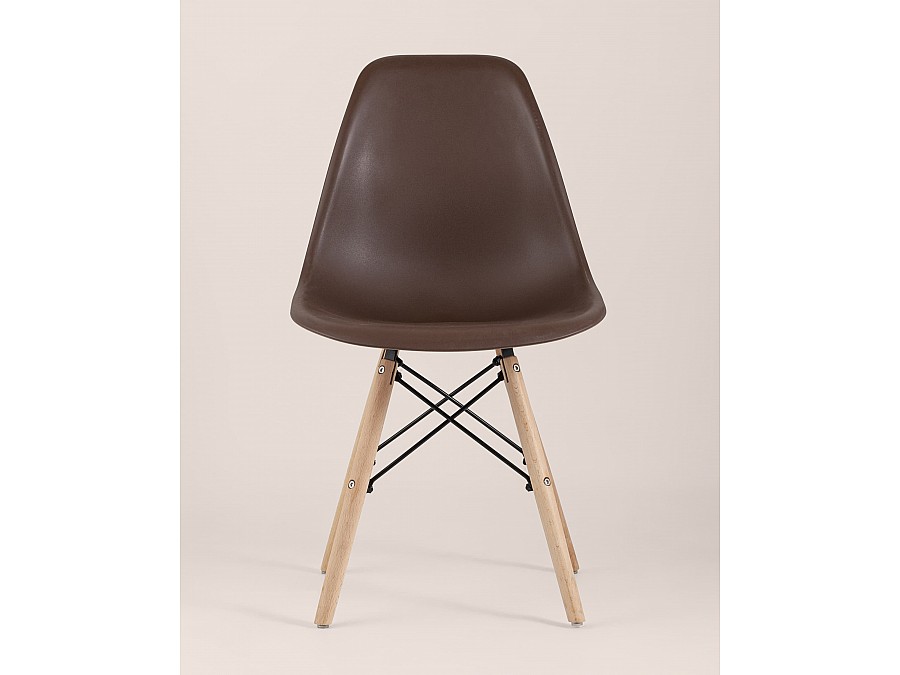 Стул Eames Style DSW коричневый (разборный каркас)