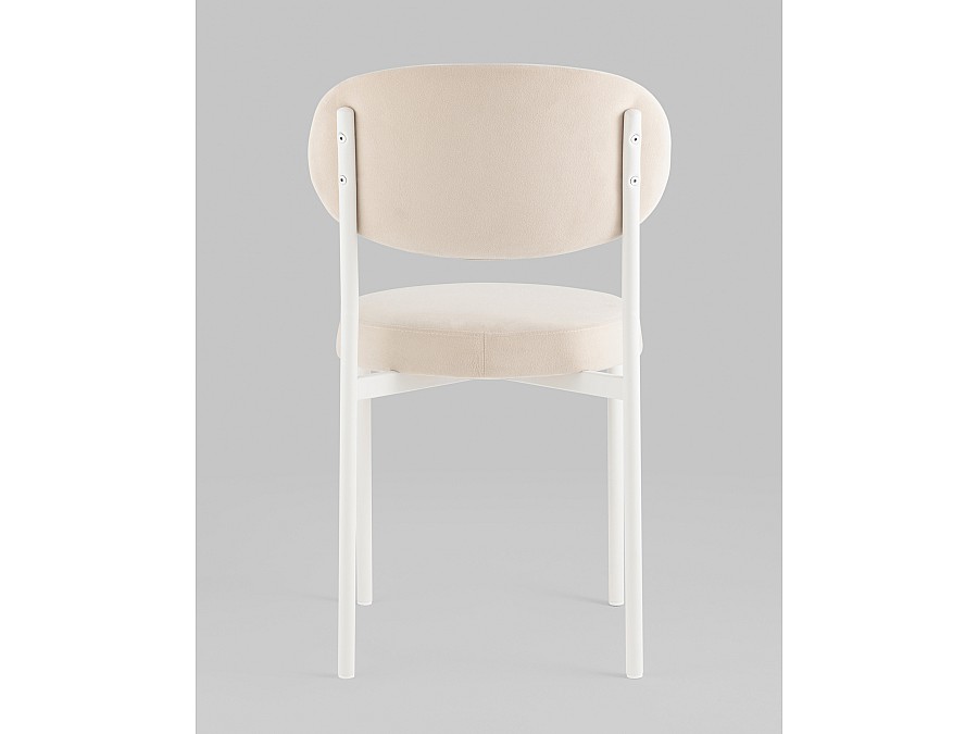 Стул Бриф SN велюр молочный каркас белый муар