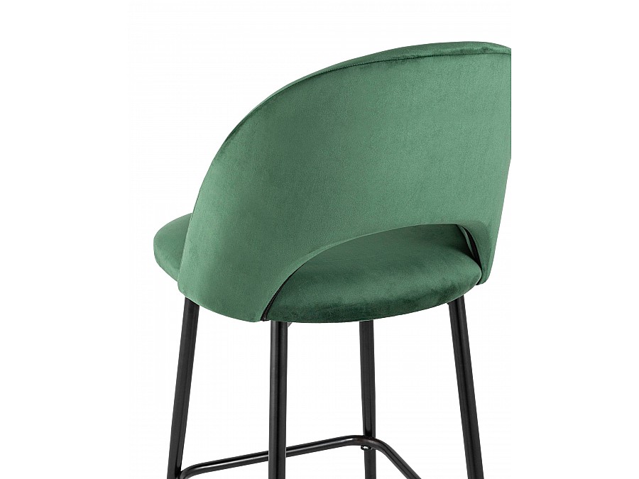 Стул полубарный Меган велюр зеленый