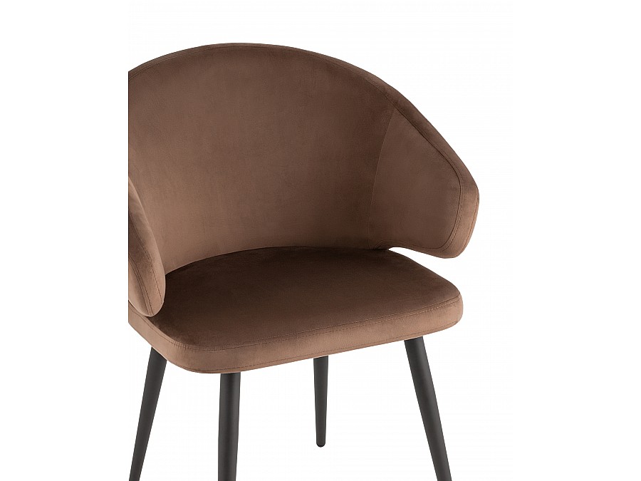 Стул с подлокотниками Codo велюр коричневый