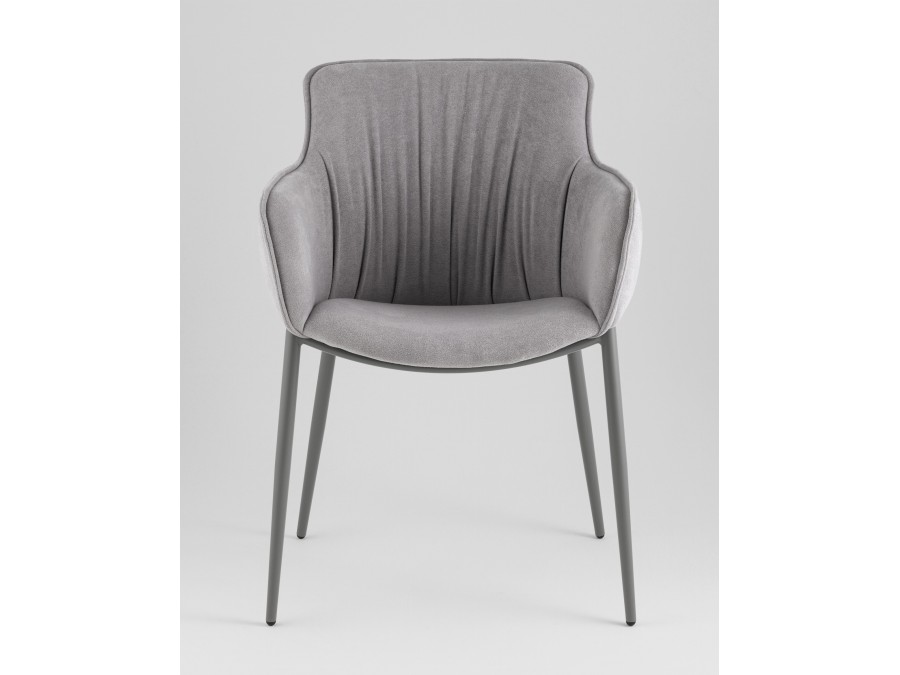 Стул Твигги велюр серый, каркас серый
