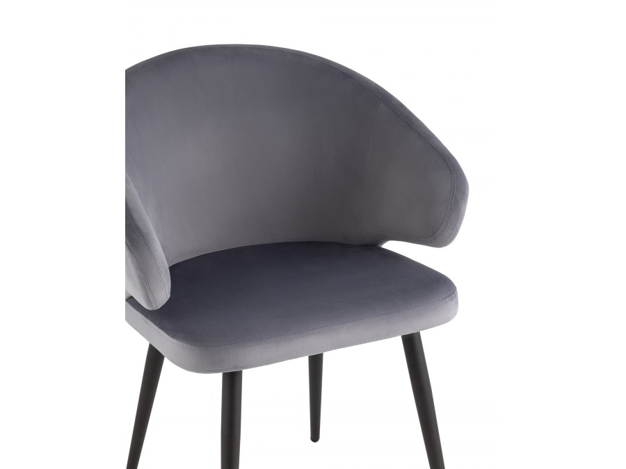Стул с подлокотниками Codo велюр серый