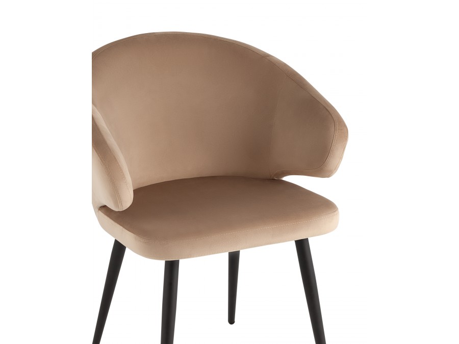 Стул с подлокотниками Codo велюр капучино