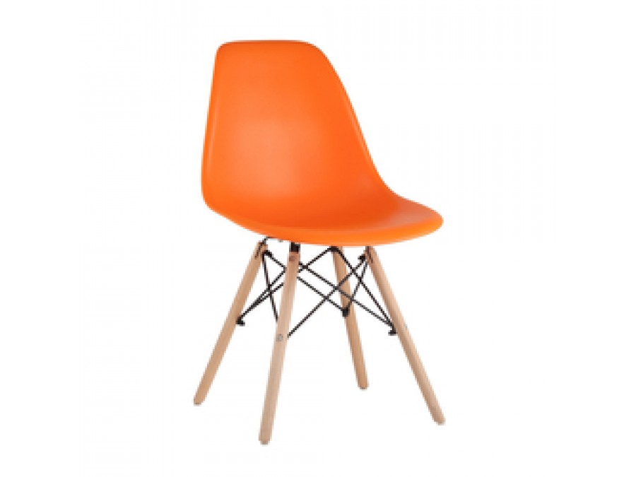 Стул Eames Style DSW оранжевый (разборный каркас)