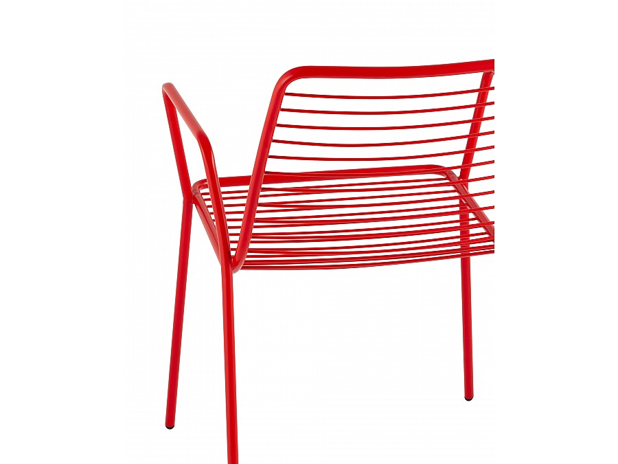 Стул с подлокотниками Дели металл красный