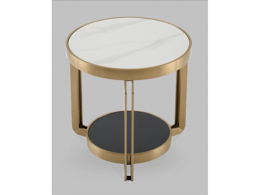 Журнальный столик Калисто 55*55 см светлая и темная керамика