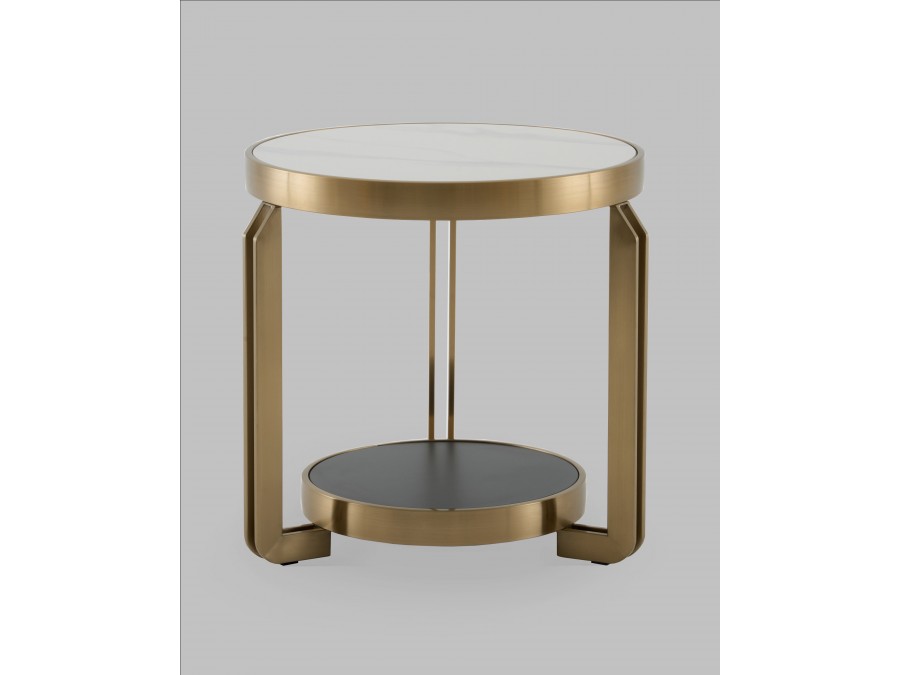 Журнальный столик Калисто 55*55 см светлая и темная керамика