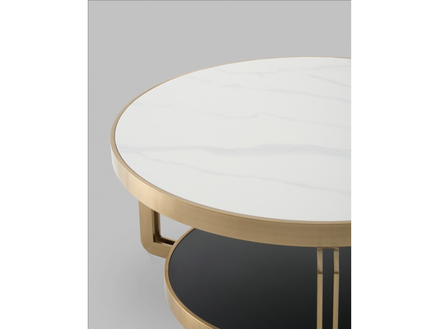 Журнальный столик Калисто 90*90 см светлая и темная керамика