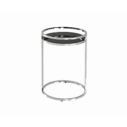 Журнальный столик Гестия 41*60см стекло черное сталь серебро