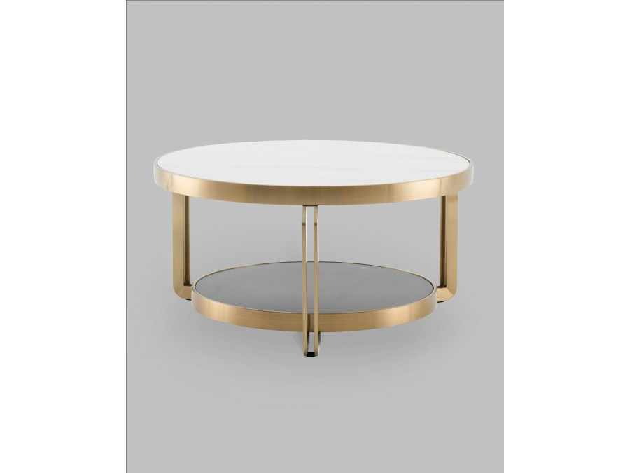 Журнальный столик Калисто 90*90 см светлая и темная керамика