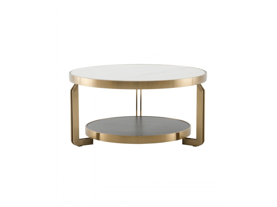 Журнальный столик Калисто 90*90 см светлая и темная керамика