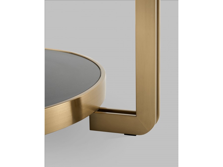 Журнальный столик Калисто 90*90 см светлая и темная керамика