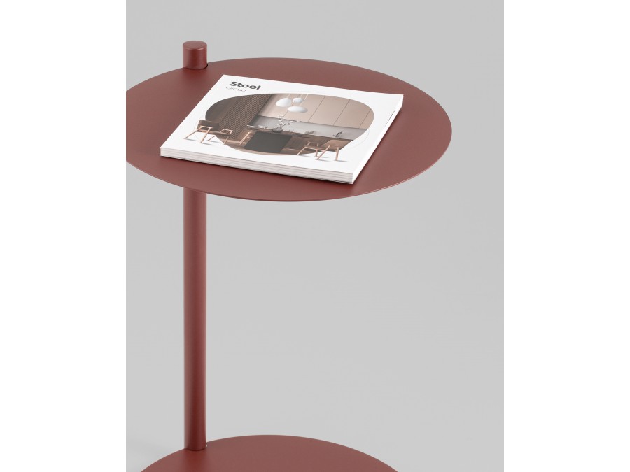 Журнальный столик Siara металл бордовый