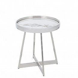 Журнальный столик Гера 50*50 см сталь серебро