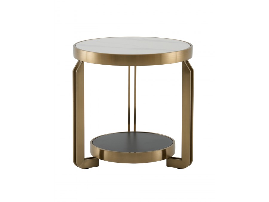 Журнальный столик Калисто 55*55 см светлая и темная керамика