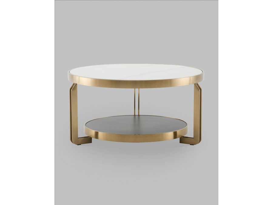 Журнальный столик Калисто 90*90 см светлая и темная керамика