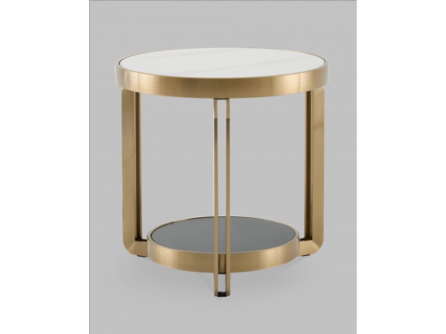 Журнальный столик Калисто 55*55 см светлая и темная керамика