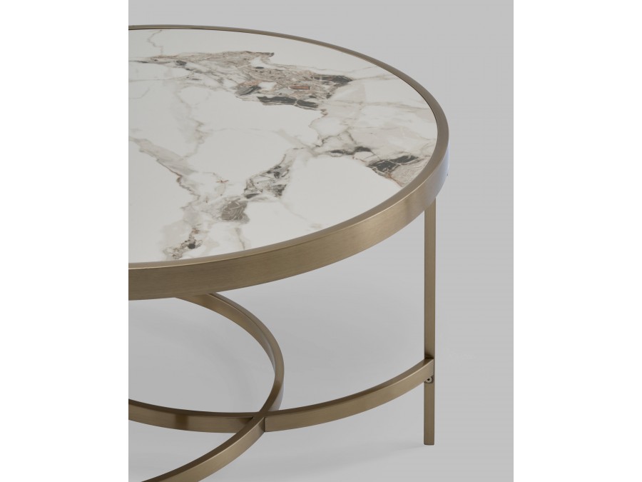 Журнальный столик Адриана 80*80 см светлая керамика