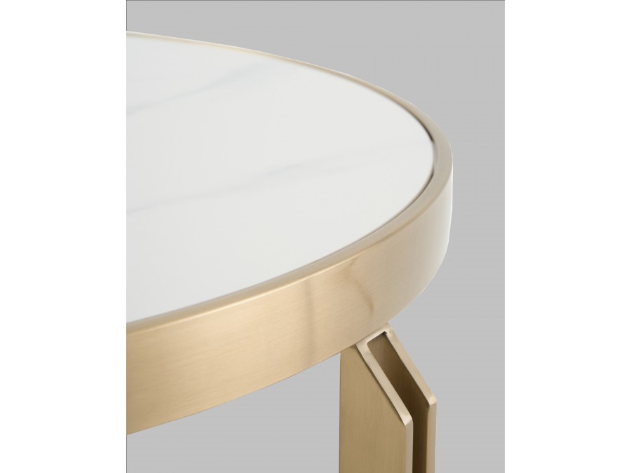 Журнальный столик Калисто 90*90 см светлая и темная керамика