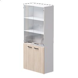 Шкаф комбинированный Everprof EVO 800х383×1835 Белый/Дуб Соната