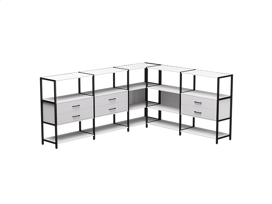 Набор стеллажных систем №15 Everprof EVO 2440x2020x1120 Белый/Черный