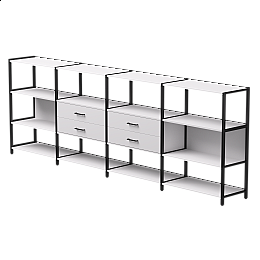 Набор стеллажных систем №4 Everprof EVO 3245x385x1120 Белый/Черный