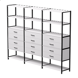 Набор стеллажных систем №10 Everprof EVO 2440x385x1840 Белый/Черный