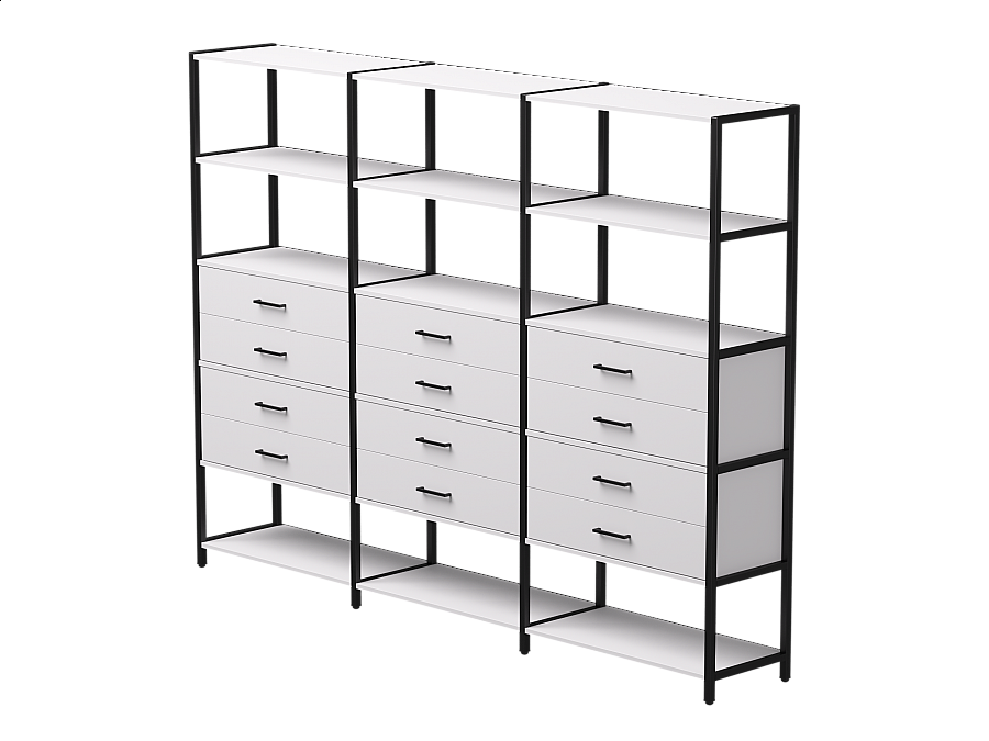 Набор стеллажных систем №10 Everprof EVO 2440x385x1840 Белый/Черный