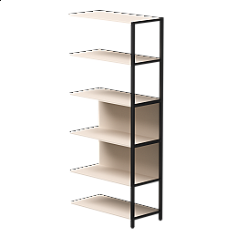 Полустеллаж металлический высокий Everprof EVO 805х385×1840 Кашемир/Черный