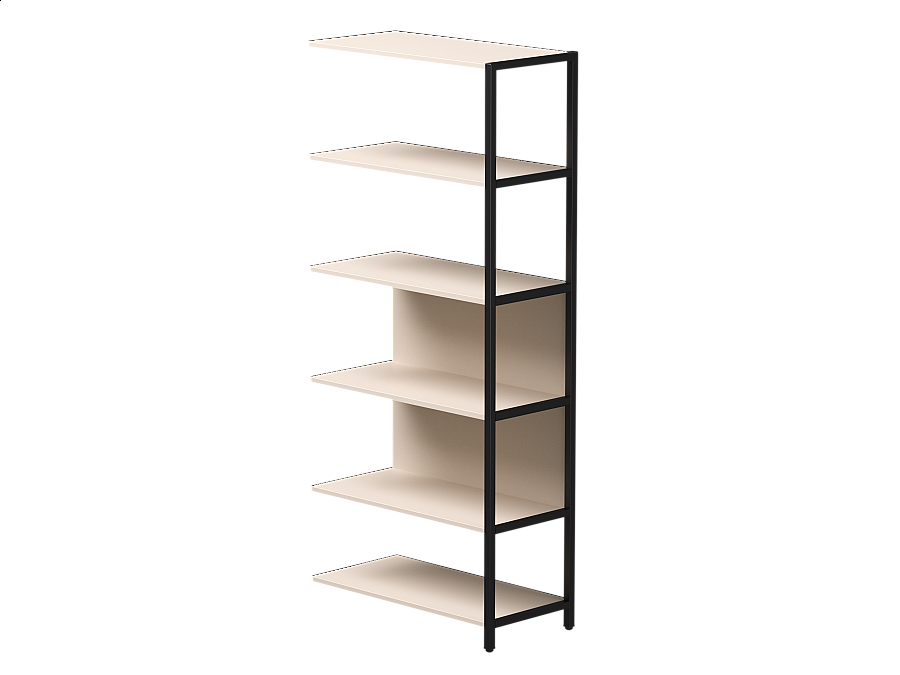 Полустеллаж металлический высокий Everprof EVO 805х385×1840 Кашемир/Черный