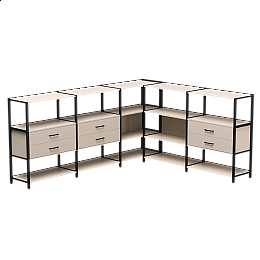 Набор стеллажных систем №15 Everprof EVO 2440x2020x1120 Кашемир/Черный