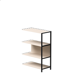 Полустеллаж металлический средний Everprof EVO 805х385×1120 Кашемир/Черный