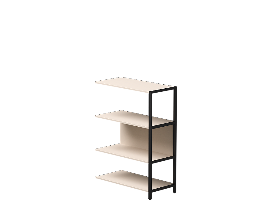 Полустеллаж металлический средний Everprof EVO 805х385×1120 Кашемир/Черный