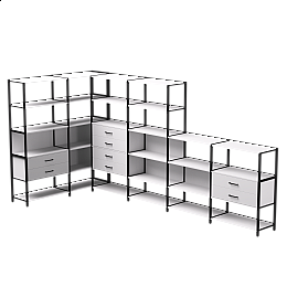 Набор стеллажных систем №18 Everprof EVO 1635x3630x1840 Белый/Черны