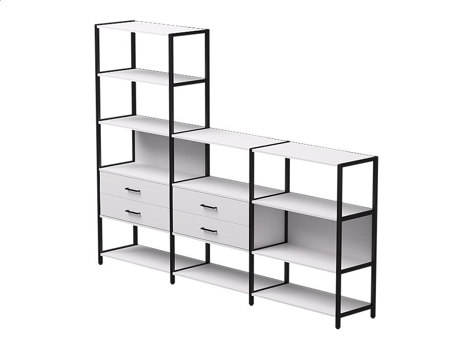Набор стеллажных систем №11 Everprof EVO 2440x385x1840 Белый/Черный