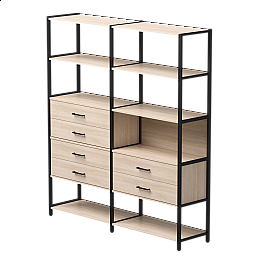 Набор стеллажных систем №8 Everprof EVO 2440x385x1840 Дуб Соната/Черный