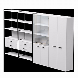 Набор стеллажных систем №16 Everprof EVO 3235x385x1840 Белый/Черный