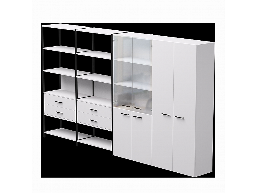 Набор стеллажных систем №16 Everprof EVO 3235x385x1840 Белый/Черный