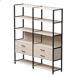 Набор стеллажных систем №7 Everprof EVO 1635x385x1840 Кашемир/Черный