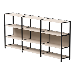 Набор стеллажных систем №3 Everprof EVO 2440x385x1120 Кашемир/Черный