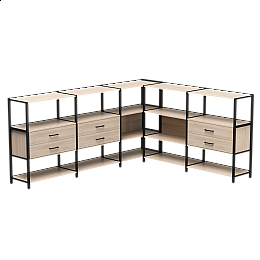 Набор стеллажных систем №15 Everprof EVO 2440x2020x1120 Дуб Соната/Черный