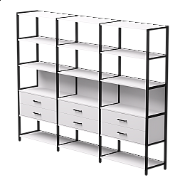 Набор стеллажных систем №9 Everprof EVO 2440x385x1840 Белый/Черный