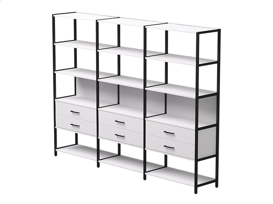 Набор стеллажных систем №9 Everprof EVO 2440x385x1840 Белый/Черный