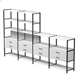 Набор стеллажных систем №13 Everprof EVO 3245x385x1840 Белый/Черный