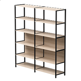 Набор стеллажных систем №6 Everprof EVO 1635x385x1840 Дуб Соната/Черный