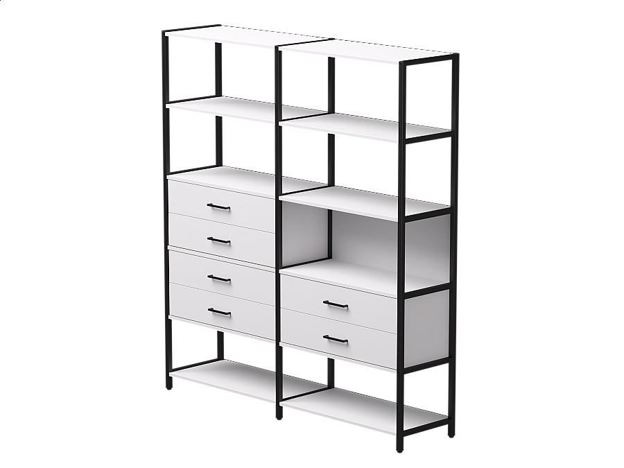 Набор стеллажных систем №8 Everprof EVO 2440x385x1840 Белый/Черный